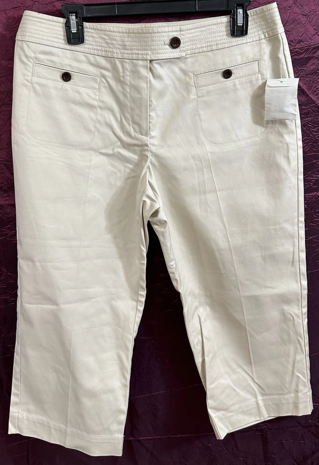 TALBOTS cropped Pants Size 12P Tan capri NEW (hh63)
