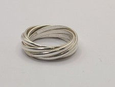 925 Sterling Silver Multi Band Binded Ring Size 6 - 6.6gr