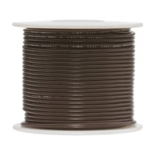 20 AWG Stranded Hook Up Wire, Brown, 100 ft, 0.058" Dia, UL1061, 300V