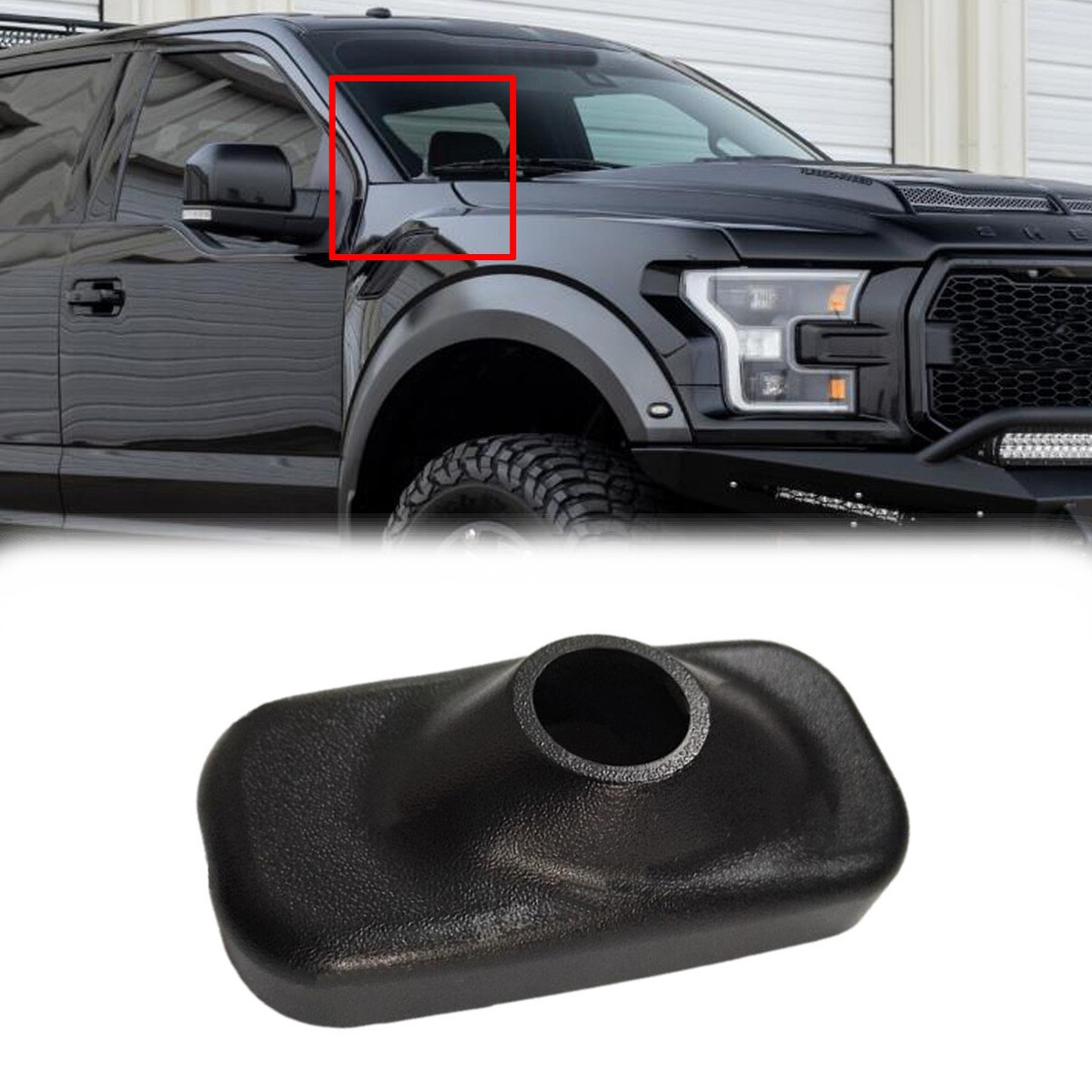 Carbon Fiber Grain Antenna Base Cover For Ford F150 Raptor 2009-2015 – Exterior Trim, Direct Fit