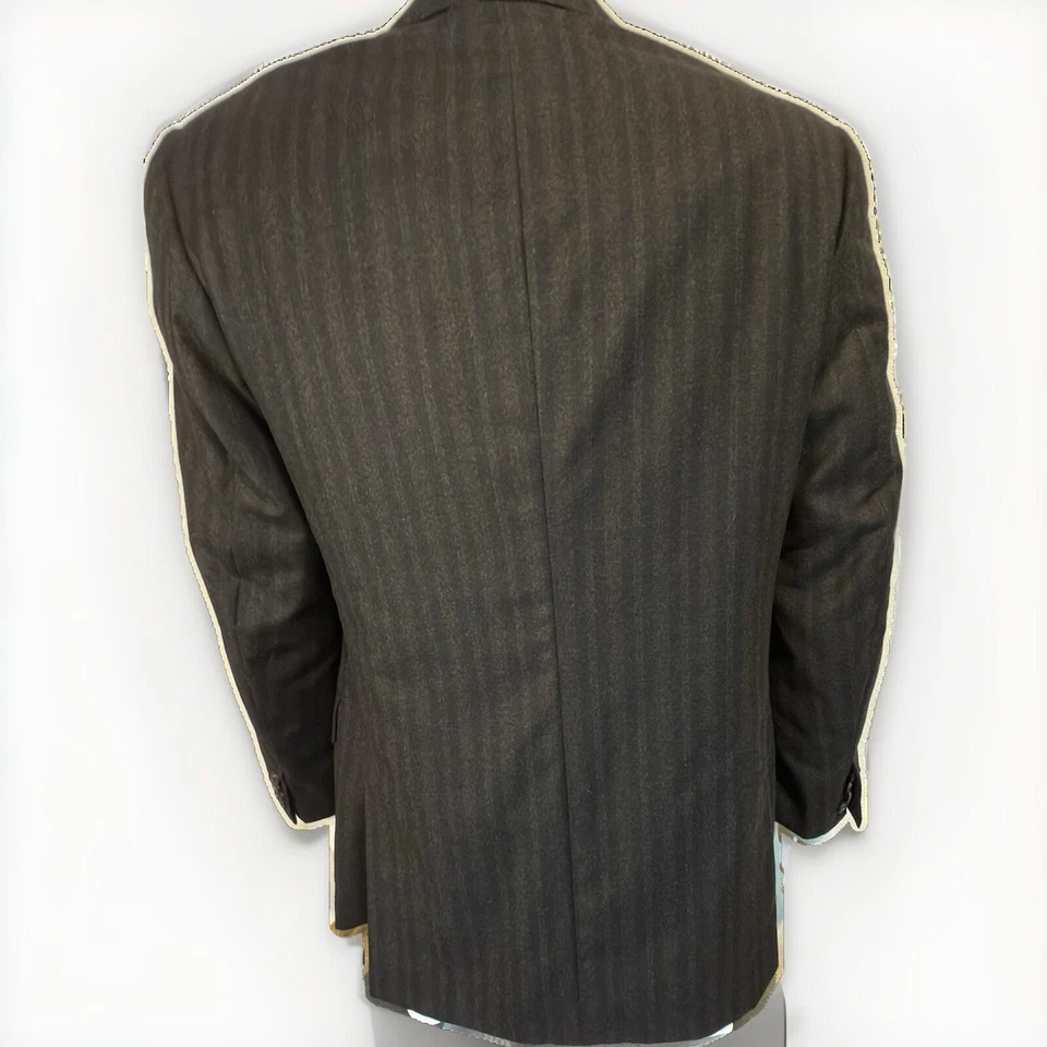 Blazer Abrigo Deportivo Isaia Marrón Oscuro y Negro Rayas Lana 50 IT 40 EE. UU. Foto 2 de 4