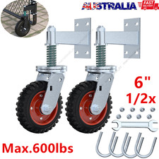 1/2x 6" Gate Wheel Fence Gate Wheel Swing Spring Loaded Heavy Duty Gate Casters