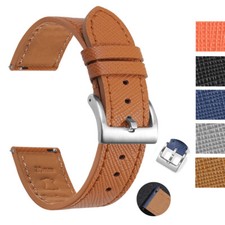 18mm 20mm 22mm Top Grain Leather Watch Band Strap Quick Release Wristband Gift