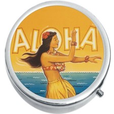 Aloha Hula Hawaii Medicine Vitamin Pill Box