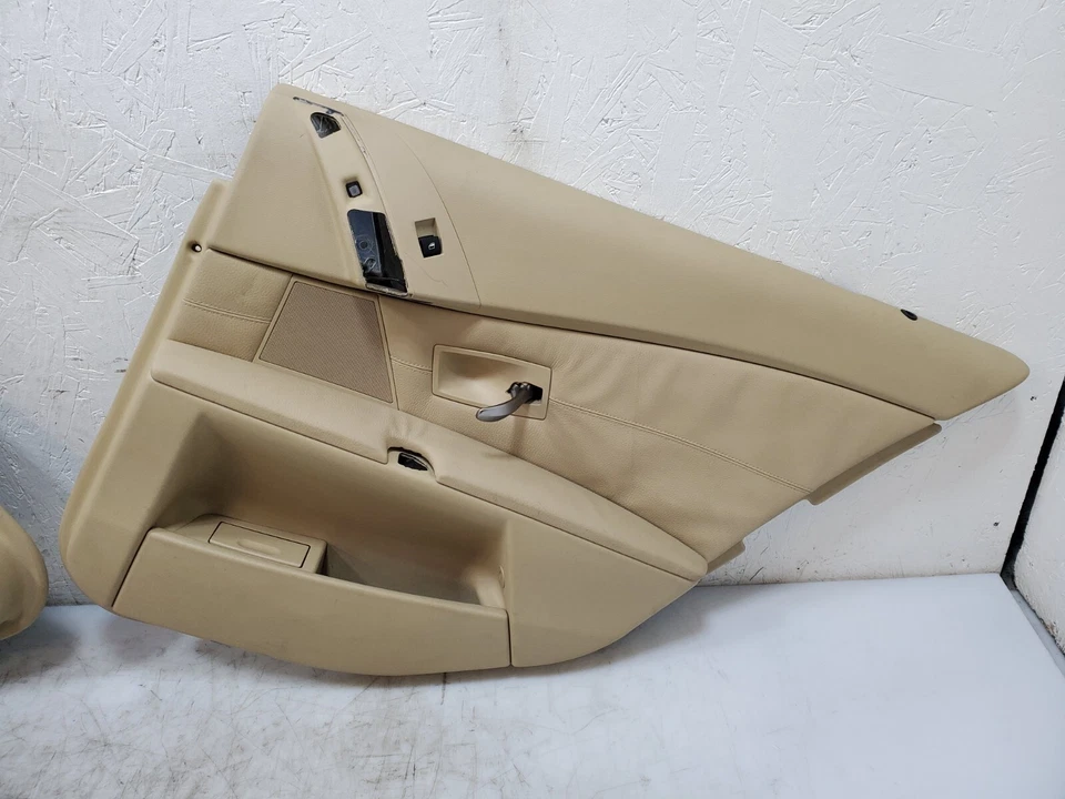 ✅ 04-07 OEM BMW E60 525 545 550 painéis de cartão porta traseira Dakota bege CONJUNTO DE COURO - Imagem 2 de 4