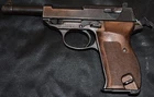 Walther P38 German Mauser P38 Pistol grips dark brown plastic with screw