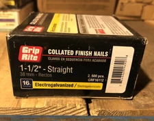 Grip-Rite 16-Gauge Galvanized Straight Finish Nail, 1-1/2 In. (2500-Pack)