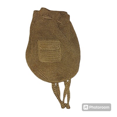THE SAK women’s Brown Crochet Bucket Bag Backpack Drawstring Tote Purse‎ w/charm The Sak Small Tote Bags for Women for sale | eBay main image 3