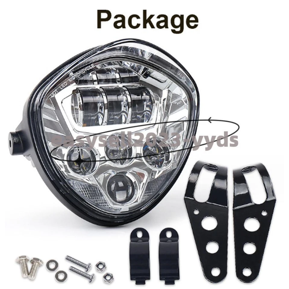 Universal H4 aluminum LED DRL Motorcycle Headlight High/Low Fit For Honda CB400 - Imagem 4 de 4