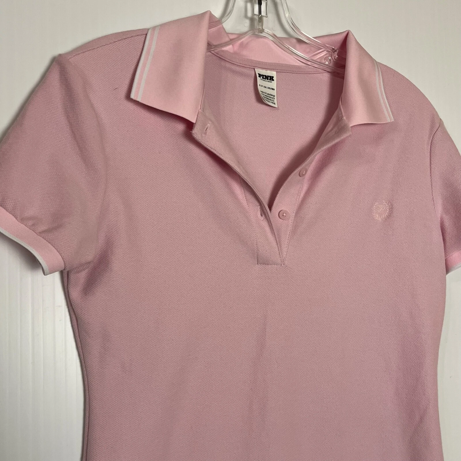 UNDERCOVER VICTORIA’S SECRET Rosa Fitted Polo Mini Abito Stile Sm Y2K Tennis Preppy Sportivo