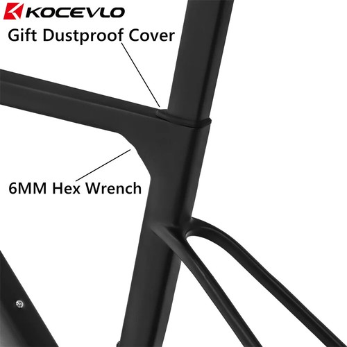 Carbon Road Bicycle Frame 440-560mm Frameset Full Internal Cable 700x32C Tire - Picture 6 of 48
