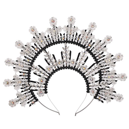 Women Glitter Halo Headpiece with Leaves Festival Crown Dress Up Halo Crown - Picture 12 of 31