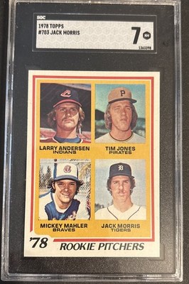 1978 TOPPS JACK MORRIS  RC #703  SGC 7