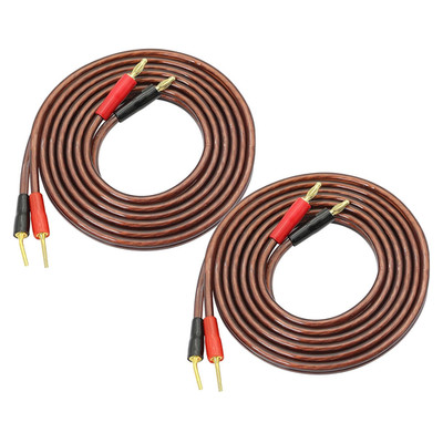 XMSJSIY Hifi OFC Speaker Cable with Banana Plug to Pin Type Plug, 4Mm Banana Plu