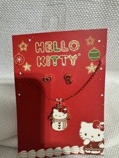 Hello Kitty Christmas Necklace  Earrings Set Hello Kitty With Scarf