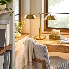 Brass Double-Shaded Table Lamp - Hearth & Hand with Magnolia