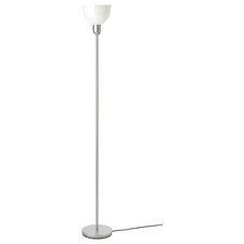 IKEA HEKTOGRAM Floor Uplighter Standing Lamp Silver White Modern Tall Uplight