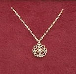 Agete Diamond K10 Openwork Pendant Top Gold Necklace