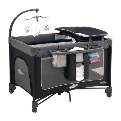 Magic Fold Pack and Play with Bassinet 1 Step Set Foldable Playards Baby Playard