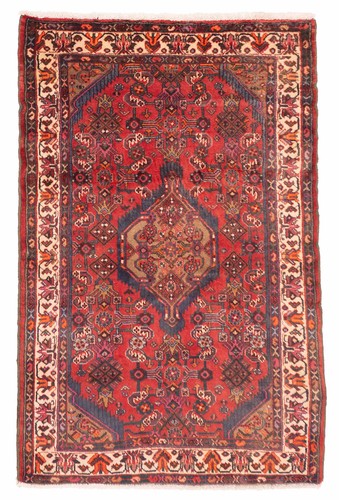 Vintage Hand-Knotted Area Rug 3'4" x 5'0" Traditional Oriental Wool Carpet