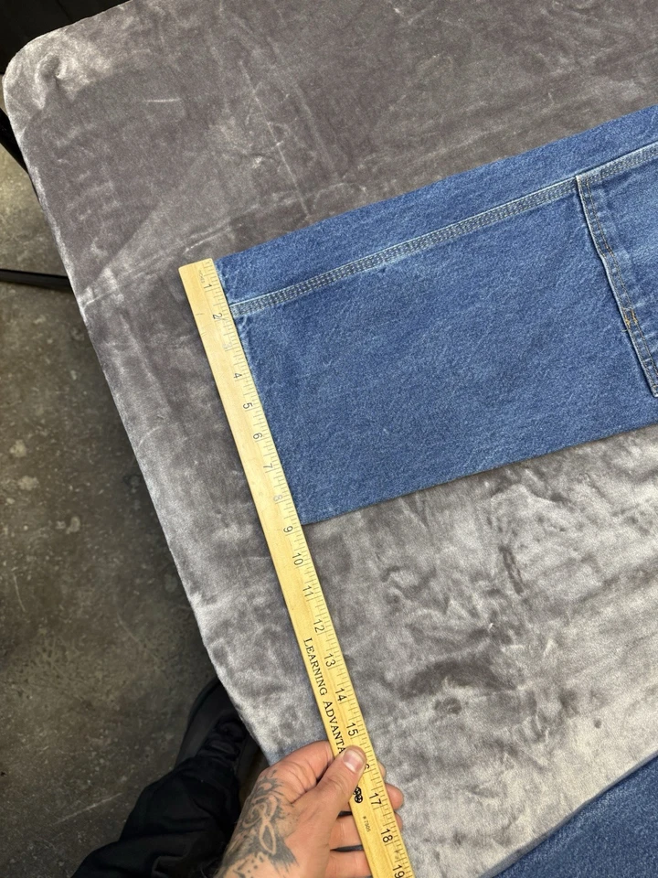 Jeans Key Vintage Para Hombre 36x32 Azul Denim Doble Rodilla Leñador Carpintero Envejecido Foto 3 de 4