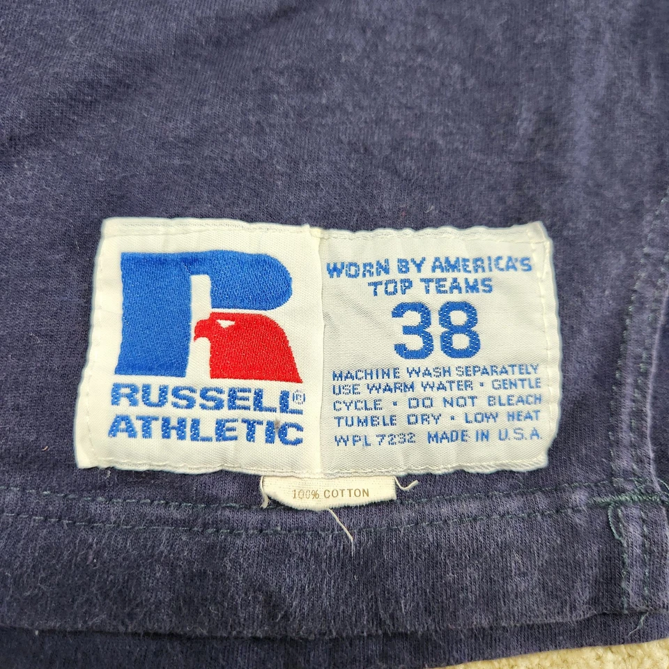Camiseta atlética Russell masculina vintage 38 (pequena) #22 equipe emitida anos 90 feita nos EUA azul - Imagem 2 de 4
