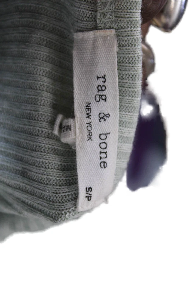 Rag & Bone Women Basic V-Neck Green Short Sleeve T-Shirt Size S - Image 4 of 4