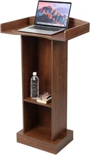 Podium Stand for Lectern Presentation Church Classroom, Pulpit with Wooden Heavy