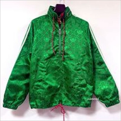 Gucci x Adidas Monogram Trefoil Anorak Half-Zip Jacket Men's Size