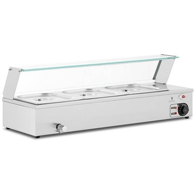 Bain Marie Warmhaltebehälter Speisenwärmer Ablasshahn 2000 W 3 GN 1/2