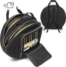 22" Cymbal Bag, Double Layer Cymbal Case with 6Mm Padded Divider, Handles and Ba