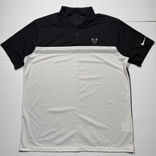 Disney Nike Golf Dri-FIT Mickey Polo Shirt Mens Large Black White Embroidered
