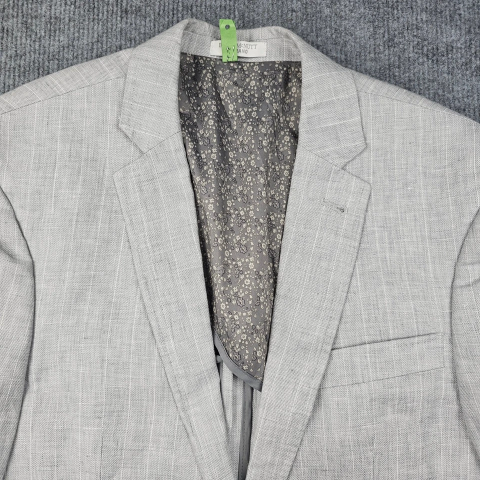 Blazer Murano Baird McNutt Para Hombres Medio Gris Lino Abrigo Deportivo Ligero Preppy Foto 2 de 4