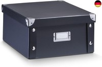 Zeller Aufbewahrungsbox, Pappe, Schwarz, Ca. 31 X 26 X 14 Cm