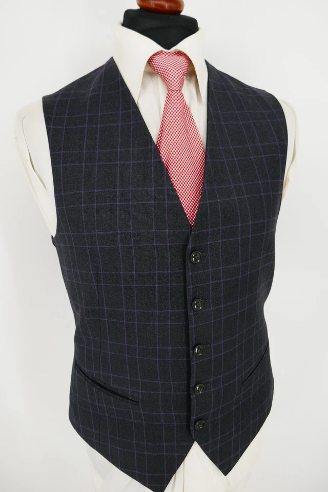 Gilet Pal Zileri taglia 50 100% lana vergine antracite white label ottime condizioni - Immagine 2 di 4