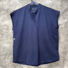 Figs Technical Collection Rafaela Women's Small Oversized Scrub Top Navy Blue