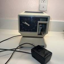 Amano TCX-11 Punch Clock, Analog Dial & Digital Display w/ AC, No Key