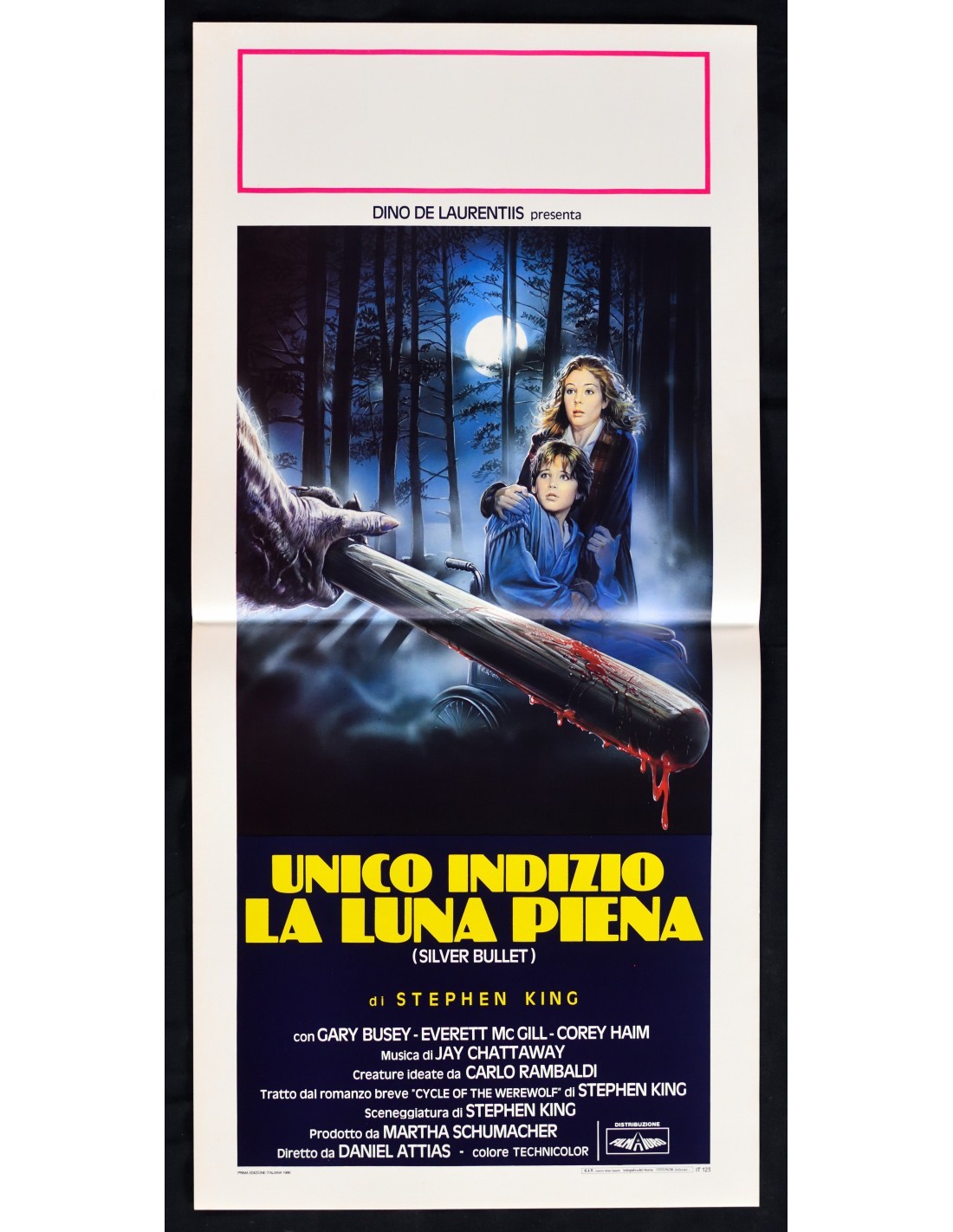 Locandina originale film Unico indizio la luna piena (1985) - Regia di Dan Attias
