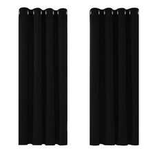 Deconovo Blackout Curtains Bedroom Thermal Black Curtains 46"x 54" 1 Pair