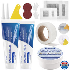 SEISSO Drywall Repair Kit: Wall Mending Paste, Tape Patches - 2 Pack