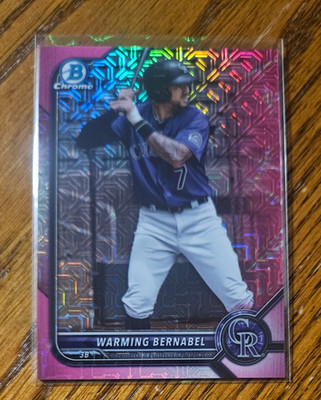 Warming Bernabel -2022 Bowman Chrome Fuchsia Pink Mojo #/199 BCP-188 -Rockies