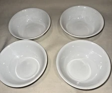 Corelle Glass Vitrelle Bowls White Round Solid Bowls Lot Of 4