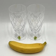 WATERFORD TYRONE PATTERN CUT CRYSTAL ICED TEA GLASSES  BEAUTIFUL - NEW PAIR