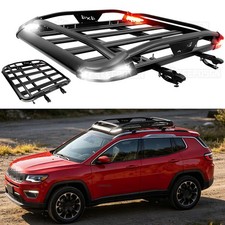 For Jeep Compass Aluminum 50 Car Roof Rack Cross Bar Cargo Basket Wled Light