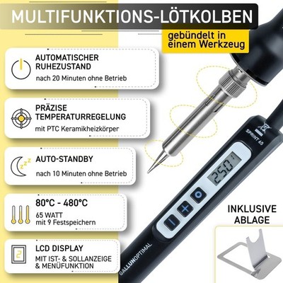 Digitaler Temperatur geregelter Lötkolben bis 150 Watt 80°-480°C mit LCD-Display