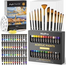 69PCS Acrylic Paint Canvas Set for Adults & Kids, Art Painting Supplies Kit with