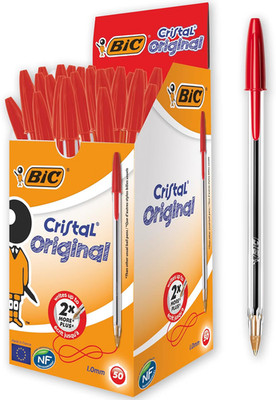 BIC CRISTAL Original Kugelschreiber Rot, 0,32 mm Strichstärke, 50 Stück