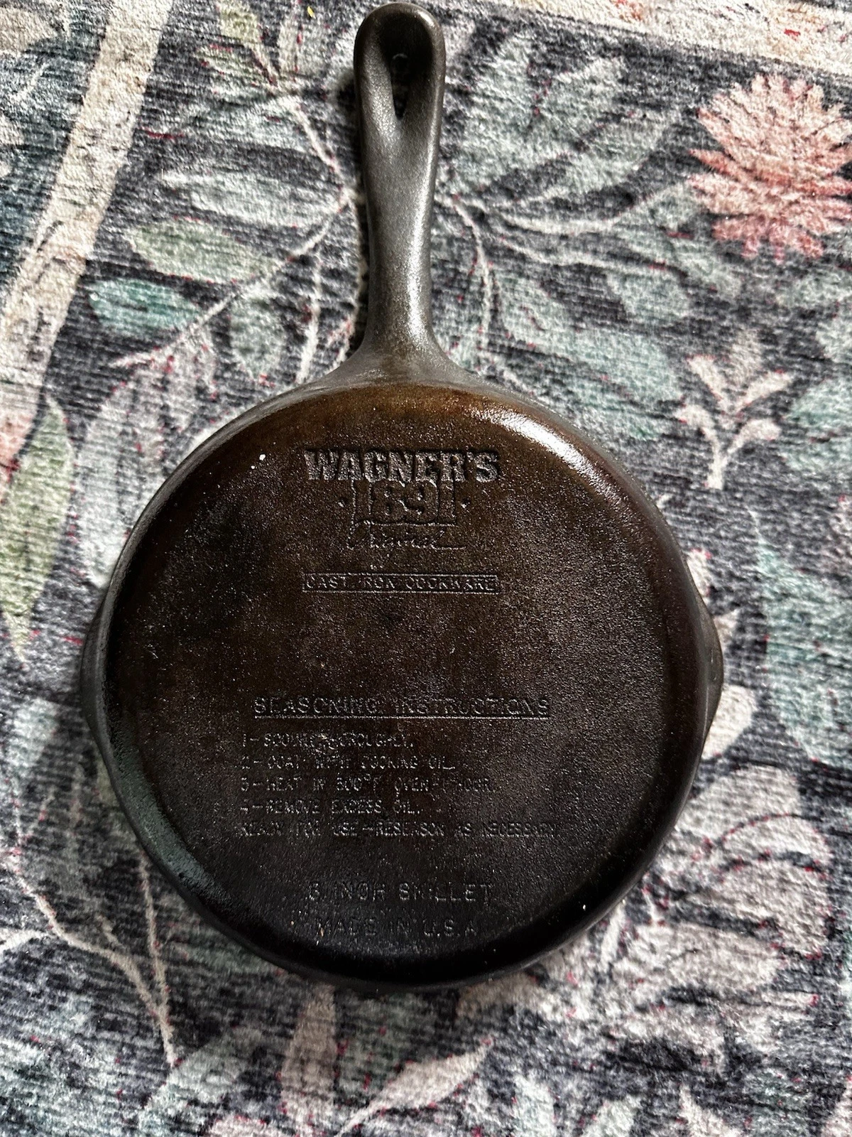 Wagner Ware 1891 Cast Iron Skillet 8 Inch Made In USA Original Estate Find