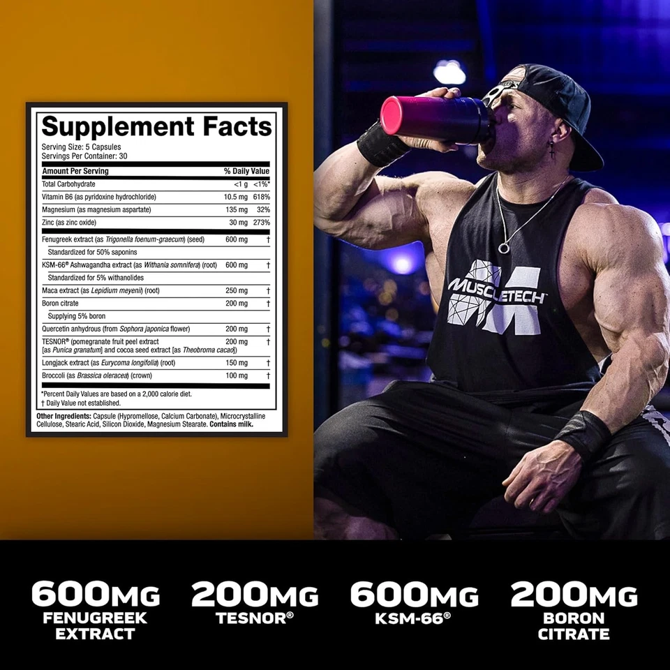 MuscleTech Testosterone Booster for Men, AlphaTest (150 Capsules) - Workout Test - Image 4 of 4