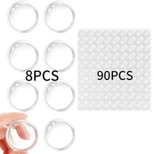 Clear Door Stoppers for Wall, LveSunny 8Pcs1.65 Door Handle Stopper and 90pcs...